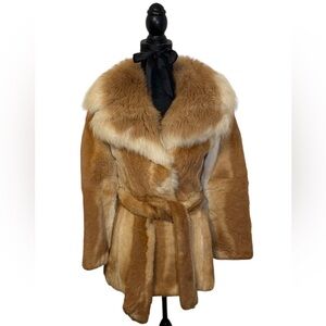 Luxurious Caramel Fur Women's Coat